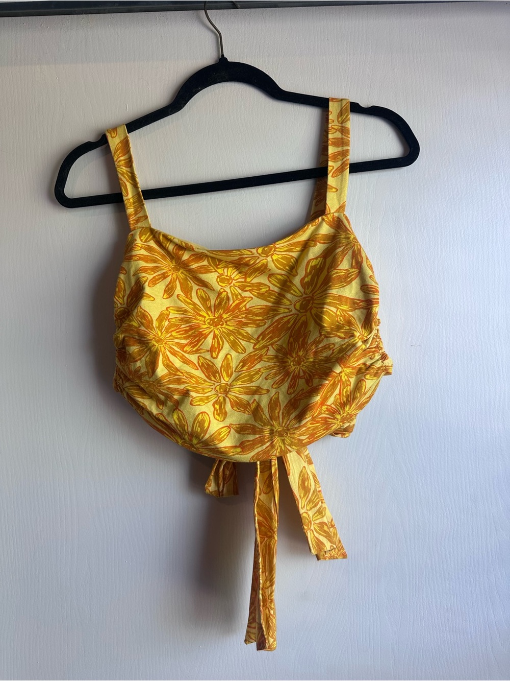 Free People Yellow Floral Tie-Back Camisole never worn